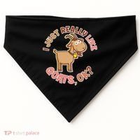 I Just Really Like Goats Ok? USA-Made Doggie Bandana thumb 0