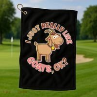 I Just Really Like Goats Ok? Golf Towel thumb 1