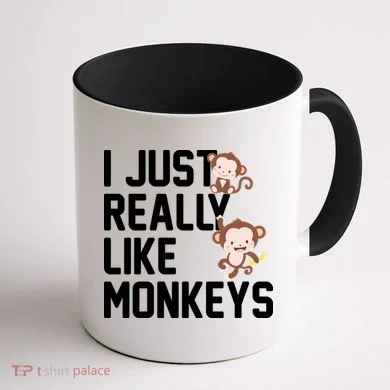 I Just Really Like Monkeys Coffee Mug back