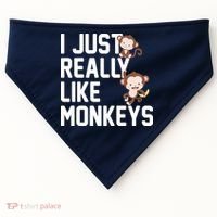 I Just Really Like Monkeys USA-Made Doggie Bandana thumb 0
