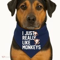 I Just Really Like Monkeys USA-Made Doggie Bandana thumb 1