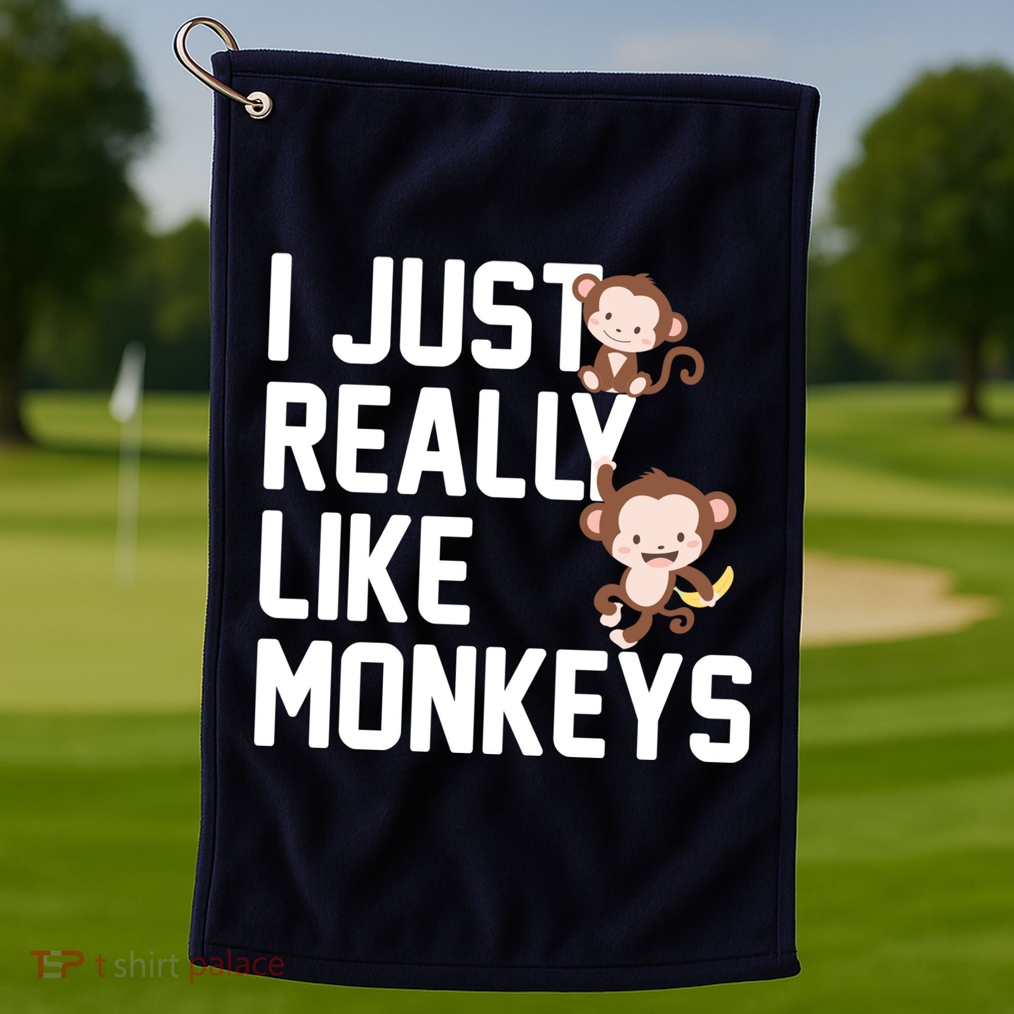 I Just Really Like Monkeys Golf Towel