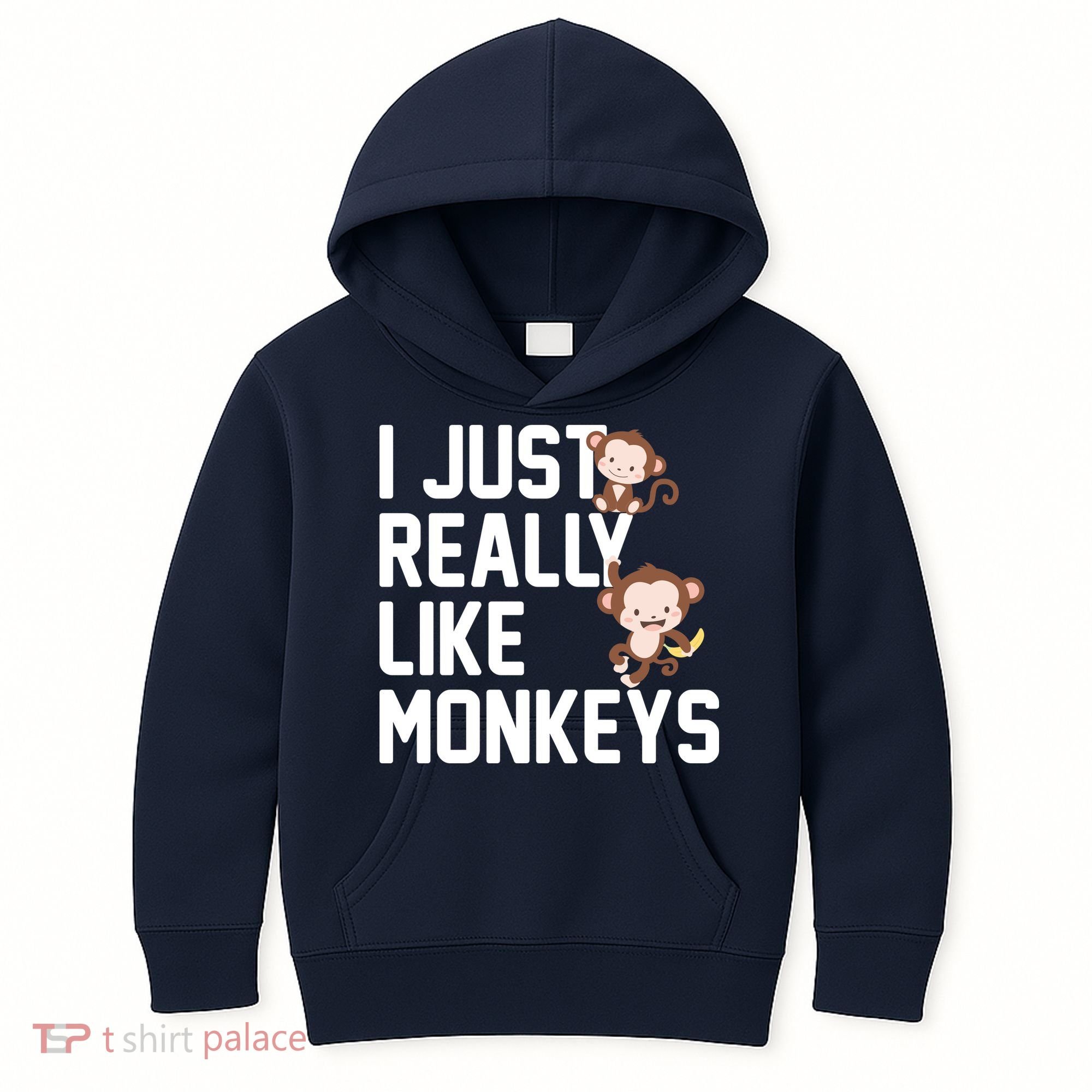 I Just Really Like Monkeys Kids Hoodie