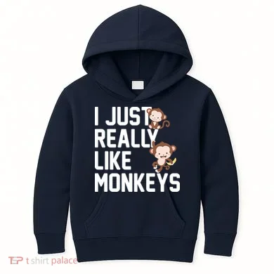 I Just Really Like Monkeys Kids Hoodie