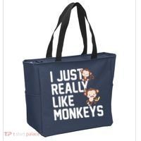 I Just Really Like Monkeys Tote Bag thumb 2