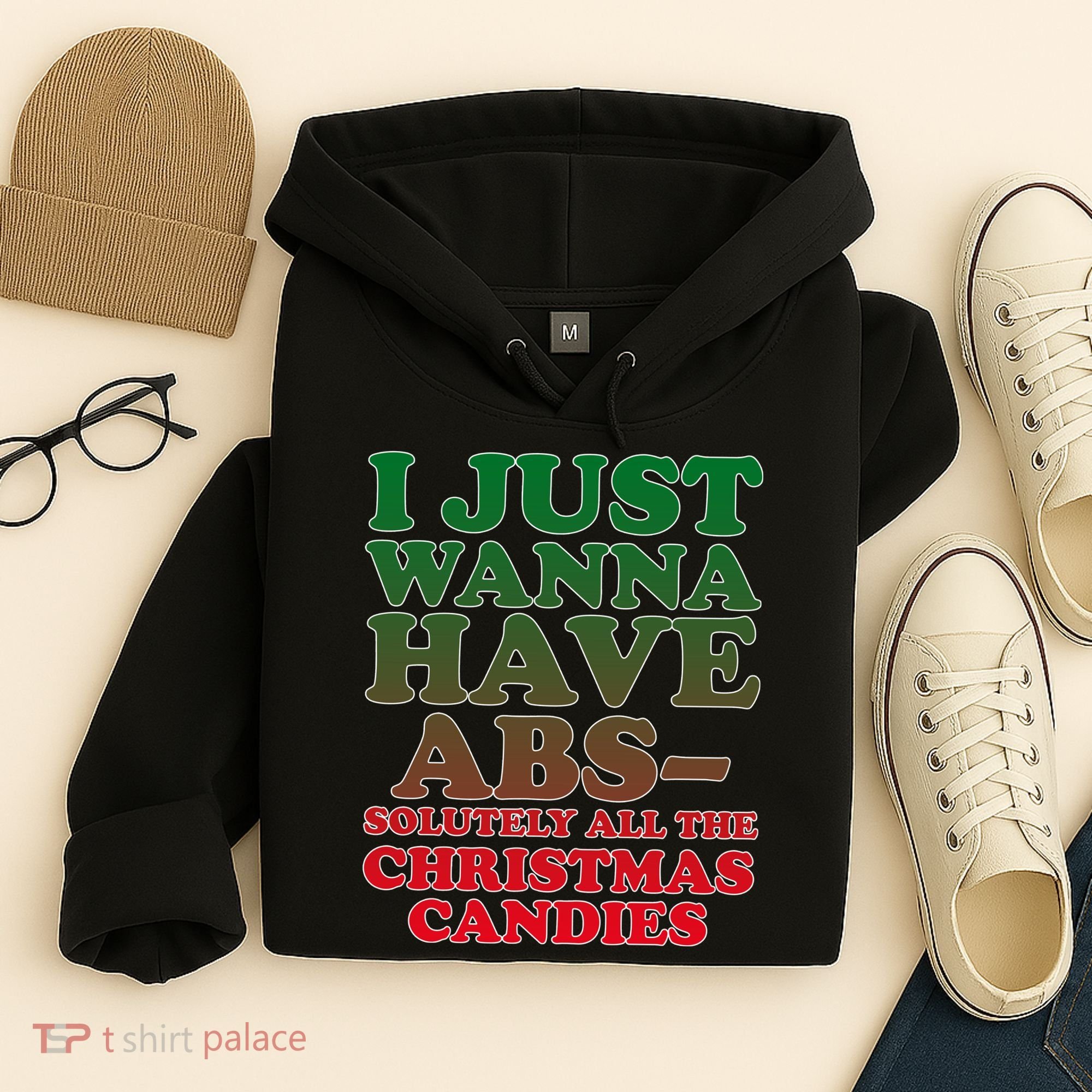 I Just Want Abs Christmas Candles Hoodie
