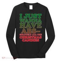 I Just Want Abs Christmas Candles Long Sleeve Shirt thumb 0