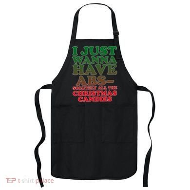 I Just Want Abs Christmas Candles Apron