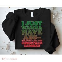 I Just Want Abs Christmas Candles Sweatshirt thumb 2