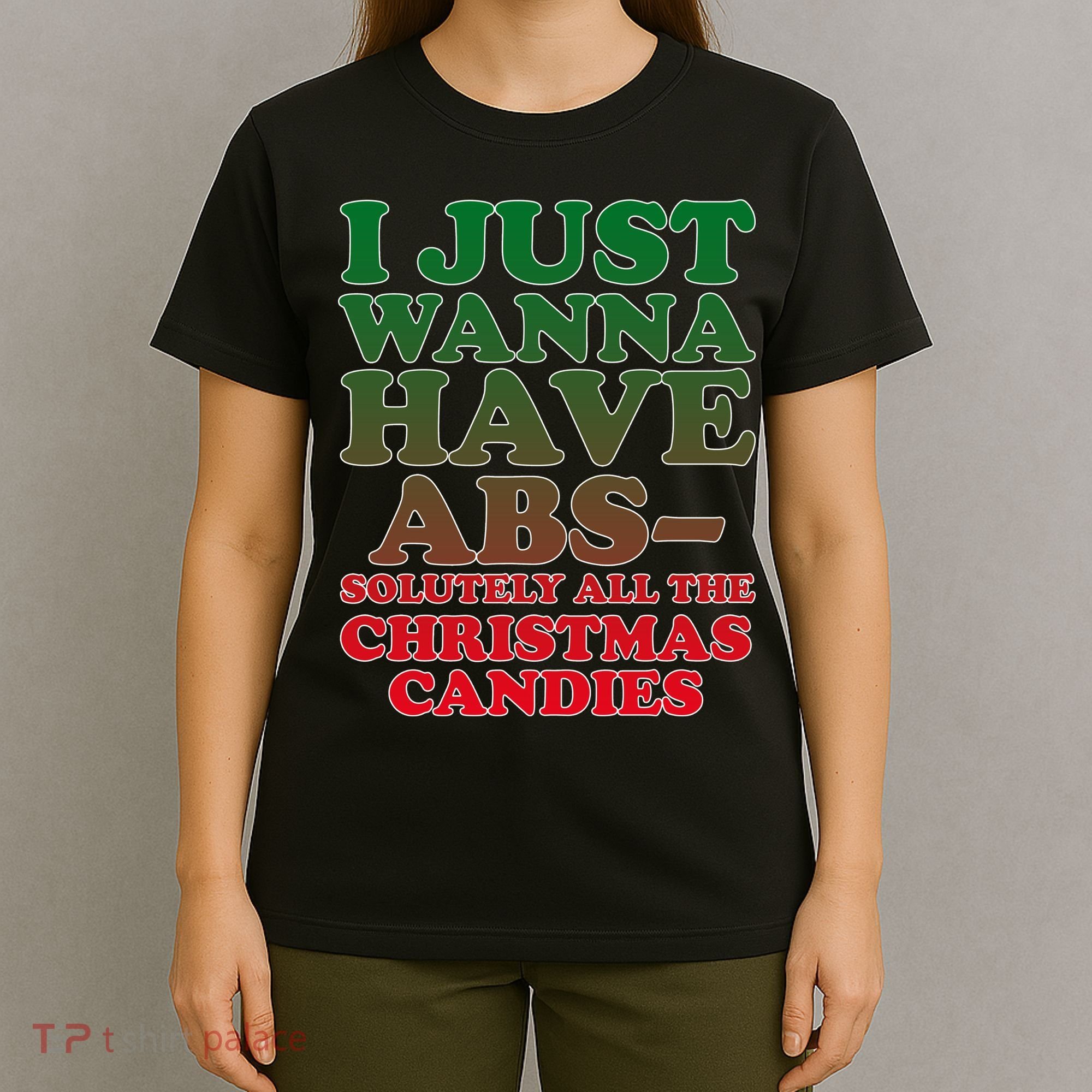 I Just Want Abs Christmas Candles T-Shirt