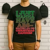 I Just Want Abs Christmas Candles T-Shirt thumb 6
