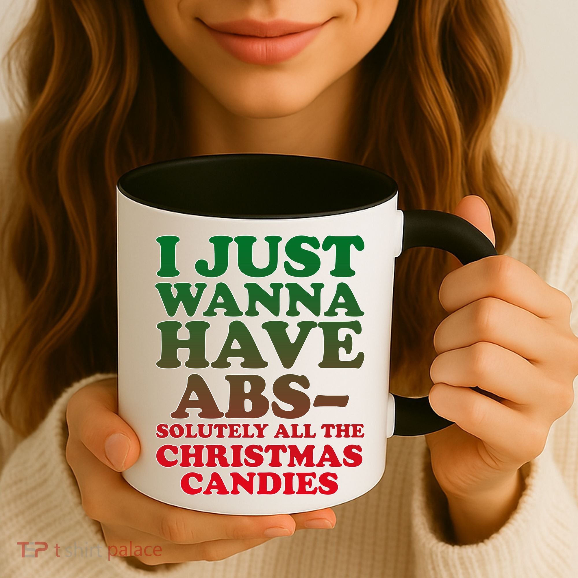 I Just Want Abs Christmas Candles Coffee Mug