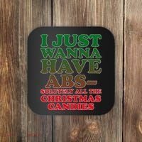 I Just Want Abs Christmas Candles Coaster thumb 0
