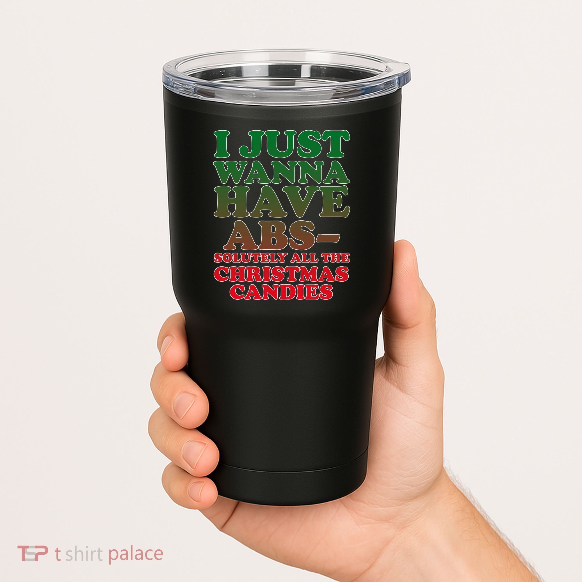 I Just Want Abs Christmas Candles Tumbler
