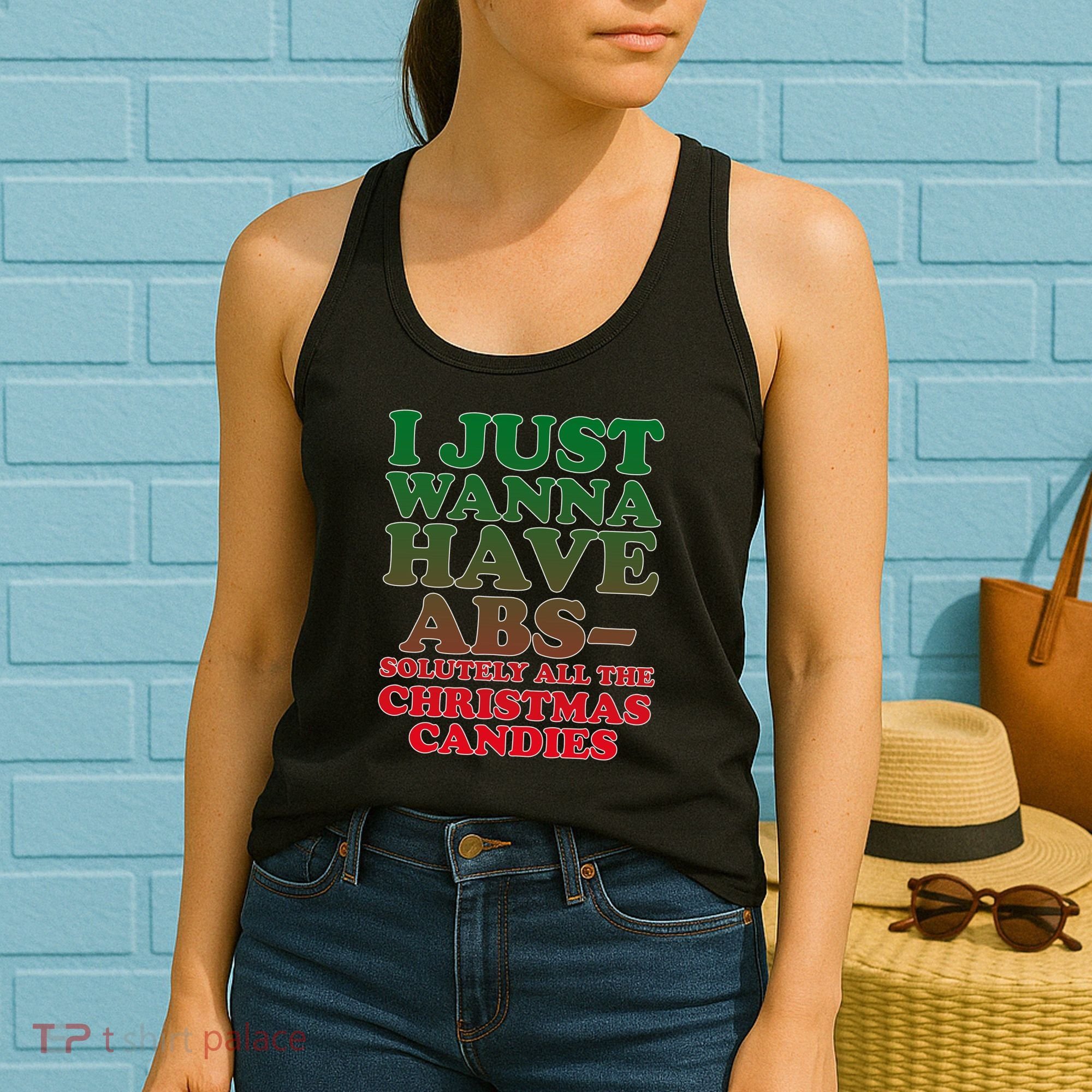 I Just Want Abs Christmas Candles Women's Tank Top