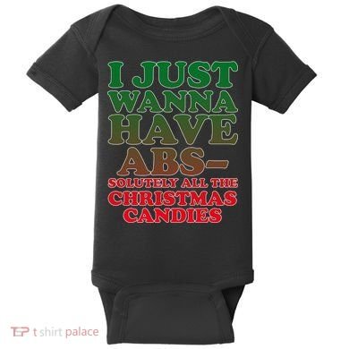 I Just Want Abs Christmas Candles Baby Bodysuit