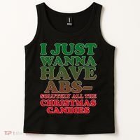 I Just Want Abs Christmas Candles Tank Top thumb 2