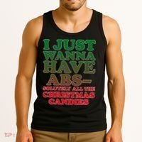 I Just Want Abs Christmas Candles Tank Top thumb 3