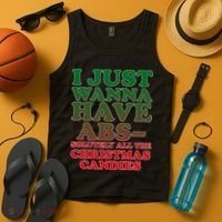 I Just Want Abs Christmas Candles Tank Top thumb 4