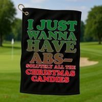 I Just Want Abs Christmas Candles Golf Towel thumb 1