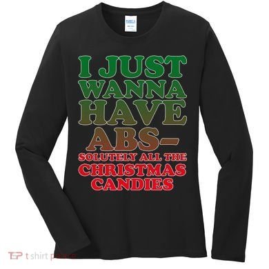 I Just Want Abs Christmas Candles Women's Long Sleeve Shirt
