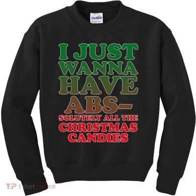 I Just Want Abs Christmas Candles Kids Sweatshirt