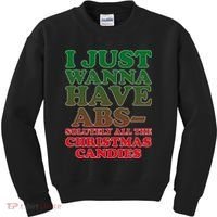 I Just Want Abs Christmas Candles Kids Sweatshirt thumb 0