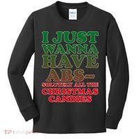 I Just Want Abs Christmas Candles Kids Long Sleeve Shirt thumb 0