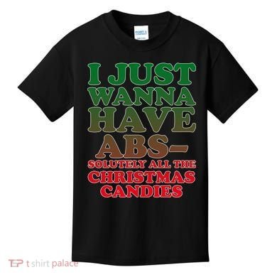 I Just Want Abs Christmas Candles Kids T-Shirt