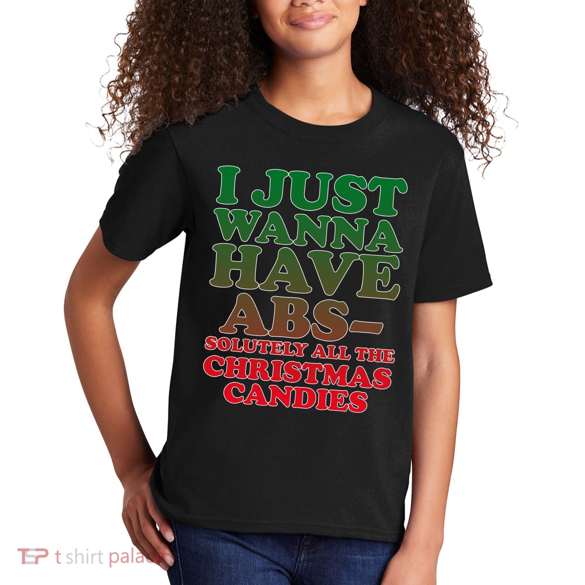 I Just Want Abs Christmas Candles Kids T-Shirt