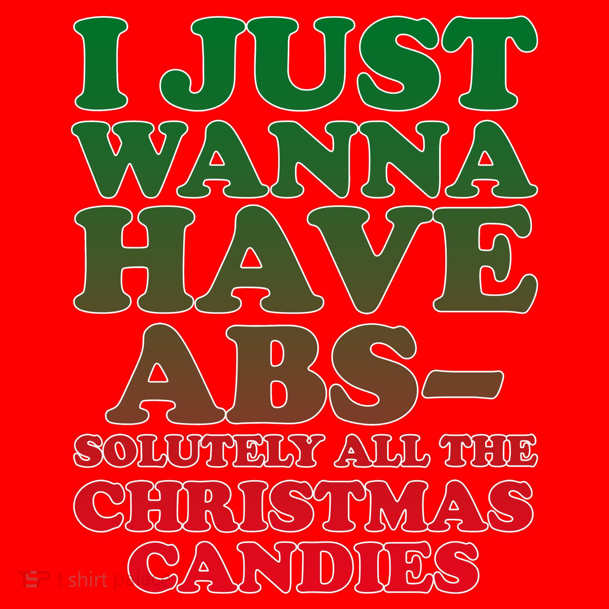 I Just Want Abs Christmas Candles Santa Hat