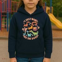 I Just Want All The Dogs Kids Hoodie thumb 3