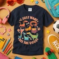 I Just Want All The Dogs Kids T-Shirt thumb 3