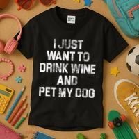 I Just Want To Drink Wine  Kids T-Shirt thumb 3