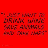 I Just Want To Drink Wine Save Animals And Take Naps Santa Hat thumb 1