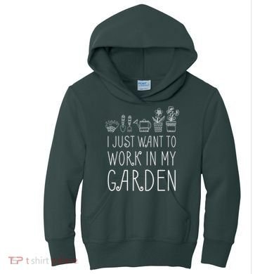 I Just Want To Work In My Garden Kids Hoodie