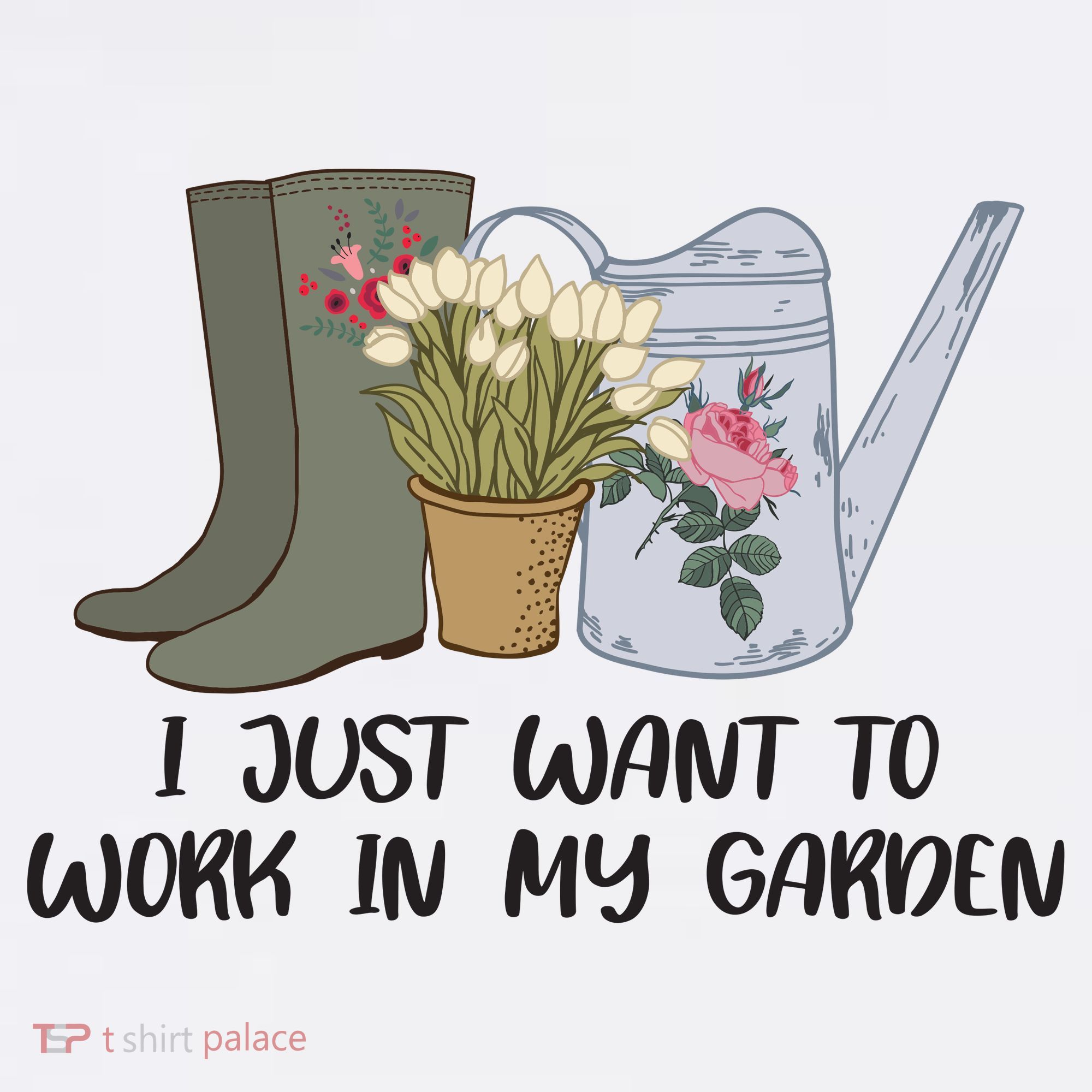 I Just Want To Work On My Garden Comfort Colors Garment-Dyed Hooded Sweatshirt