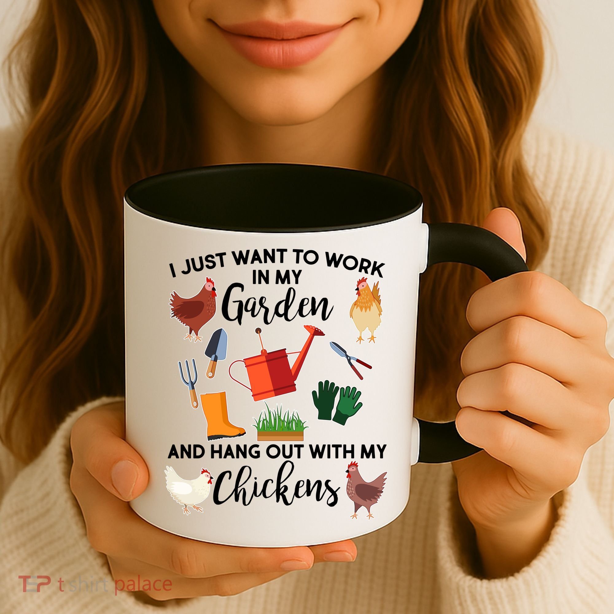 I Just Want Work In My Garden And Hang Out With My Chickens Coffee Mug