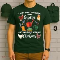 I Just Want Work In My Garden And Hang Out With My Chickens T-Shirt thumb 6