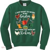 I Just Want Work In My Garden And Hang Out With My Chickens Kids Sweatshirt thumb 0