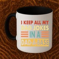 I Keep All My Dad Jokes In A Dad-A-Base Coffee Mug thumb 2
