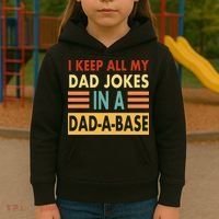 I Keep All My Dad Jokes In A Dad-A-Base Kids Hoodie thumb 3