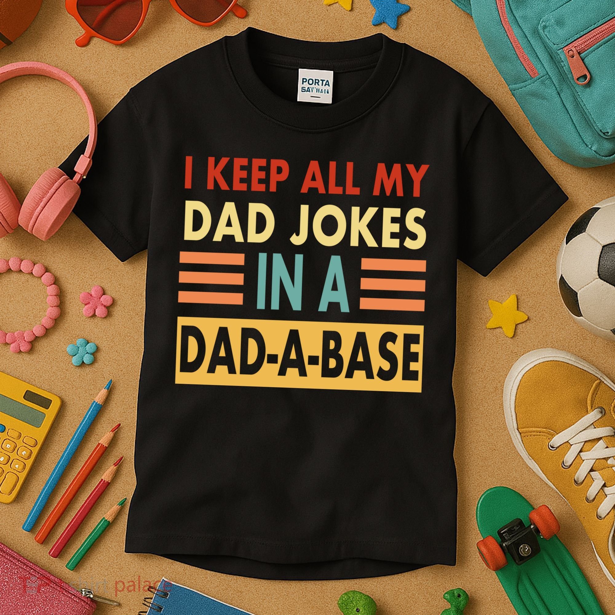 I Keep All My Dad Jokes In A Dad-A-Base Kids T-Shirt