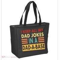 I Keep All My Dad Jokes In A Dad-A-Base Tote Bag thumb 2