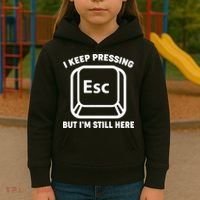 I Keep Pressing ESC But I'm Still Here Kids Hoodie thumb 3