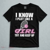 I Know I Play Like A Girl Try To Keep Up T-Shirt thumb 5