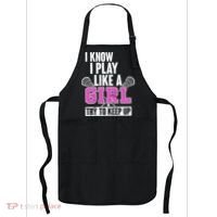 I Know I Play Like a Girl Try to Keep Up Lacrosse Apron thumb 0
