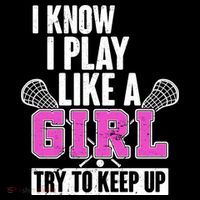 I Know I Play Like a Girl Try to Keep Up Lacrosse Women's Hoodie thumb 2
