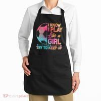 I Know I Play Like A Girl Try To Keep Up Soccer Apron thumb 2