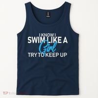 I Know I Swim Like A Girl Try To Keep Up Tank Top thumb 2